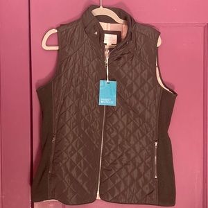 Market & Spruce, women’s quilted vest, size large, black